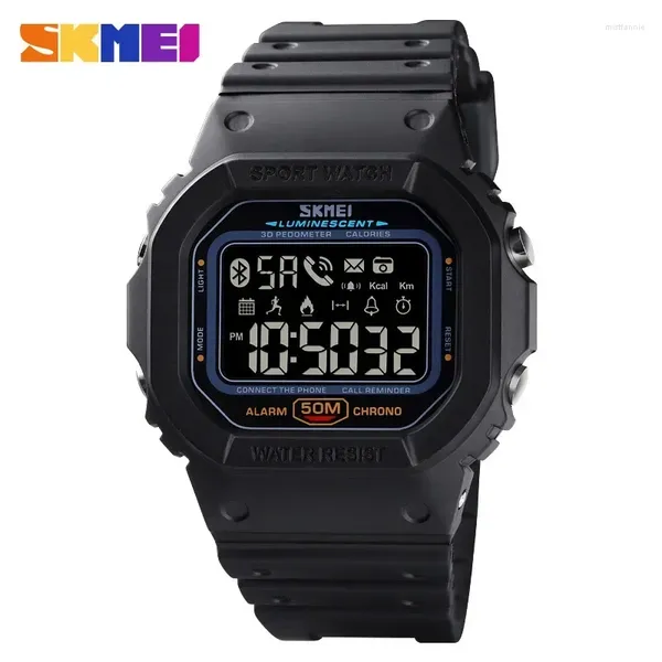 Wallwatches Skmei 1629 Sports Digital Men mira el podómetro militar rastreador de calorías Bluetooth impermeabilizante Relog Masculino