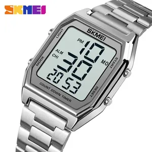 Montres-bracelets SKMEI 1735 Business Electronic Hommes Montres Bracelet En Acier Étanche LED Montre-Bracelet Numérique Sport Mâle Horloge Relogio Masculino