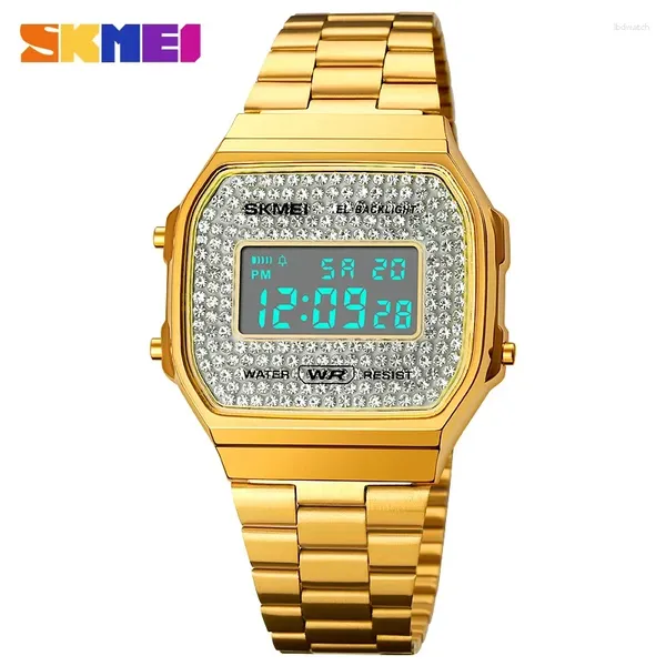 Wallwatches SKMEI 1808 RELOJ Hombre Masonería Masonería Digital Men Business Steel Steel Band impermeable Reloj