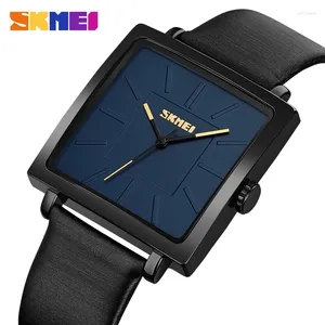 SKMEI 2032 Dames quartz horloge Luxe mode Lederen band Waterdicht Damesklok Casual Eenvoudig meisjeshorloge Reloj Hombre