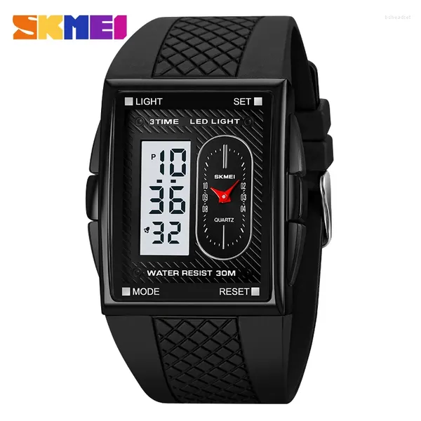 Wallwatches Skmei 2213 Hombre Militar 3bar Implaz de agua Tabro Led Electronic Reloj Hombre Japón Movimiento digital Reloj