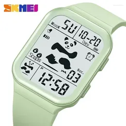 Polshorloges Skmei 2216 Lady polswatch schokbestendig coole panda patroon wijzerplaat dames stopwatch led display digitale horloge vrouw klok