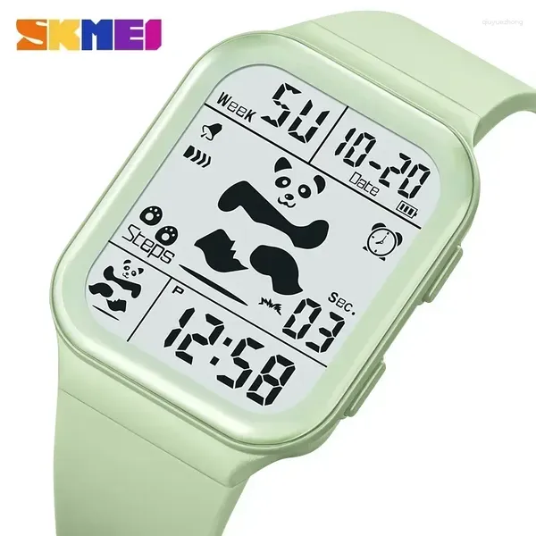 Wallwatches Skmei 2216 Lady Wristwatch Shock Presion Panda Panda Dial Dial Mujeres Pantalla LED LED Reloj Digital Woman Reloj