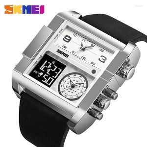 Montres-bracelets SKMEI 3 temps analogique rétro-éclairage montre-bracelet électronique mode Chrono numérique Sport montres hommes étanche horloge Reloj Hombre