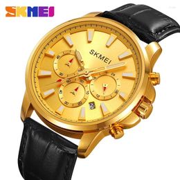 Wallwatches Skmei Authentic Quartz Watch Fashion Trends Strap Date Cronograph A que puede resistir el agua 2071