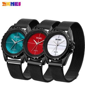 Polshorloges Skmei Business Fashion Quartz damesklok waterdichte roestvrijstalen riem luxe polshorloge analoge cadeau -relogio feminin