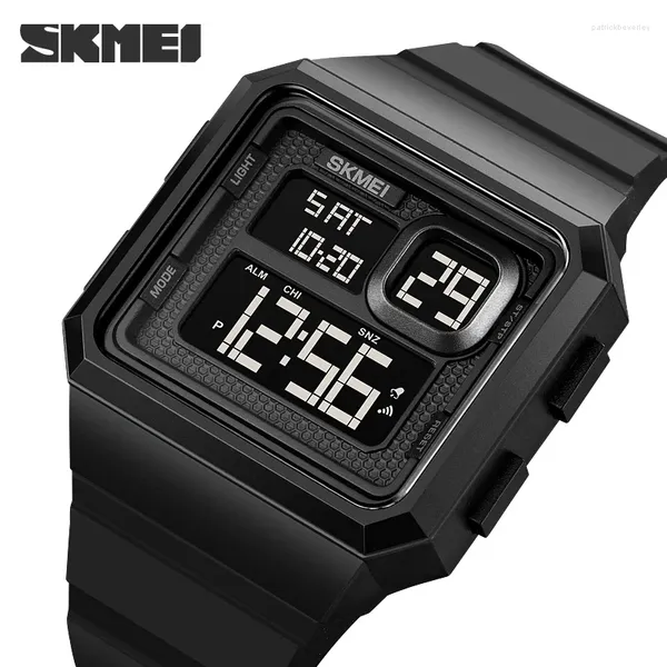 Montre-bracelets Skmei Countdown LED Light Digital Outdoor Military Sport Watches Mens 5bar Imperproof Alarm Reloj Hombre