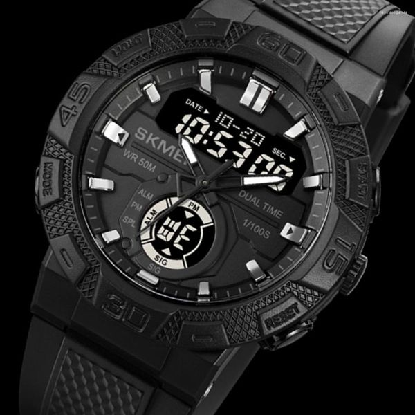 Relojes de pulsera SKMEI, Reloj deportivo Digital, cronómetro para Hombre, Clendar, Reloj de luz LED multifuncional, 50M, resistente al agua, Reloj para Hombre