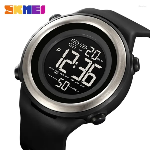 Montre-bracelets Skmei Double Time Stop Stopatch Timer ALOCK ALARME MEN'Ar Watch armée verte étanche LED Luminous 2265