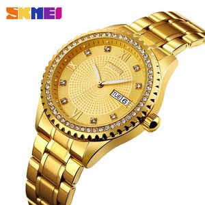 Polshorloges Skmei Fashion Automatic Mechanical Watch Mens kijkt top Business Gold Men Clock Reloj Mecanico de Hombres