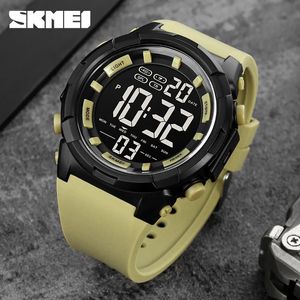 SKMEI Mode Militaire Sporthorloges Alarm Countdown 50M Waterdicht Outdoor Digitaal Horloge Heren LED Elektronische Horloges 231208