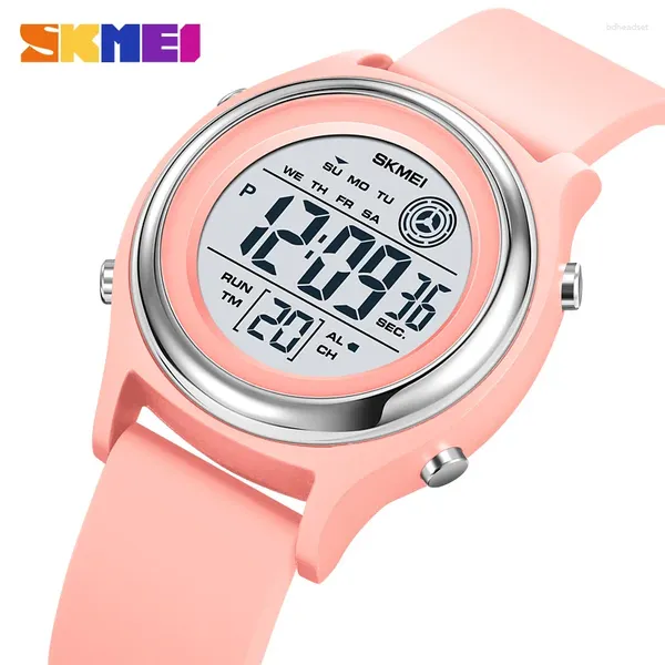 Muñecos de pulsera Skmei Fashion Sports Digital Watch para mujeres para niñas CRONOGROLA ALARMA ALARMA DE ALMA