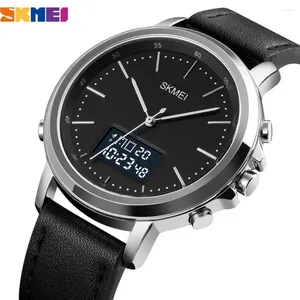 Montre-bracelets Skmei Luxury Quartz Watch For Men Sport Le cuir STRAP IMPHERPHERPHER MENS DIGITAL Electronic Clock Reloj Masculino 1652