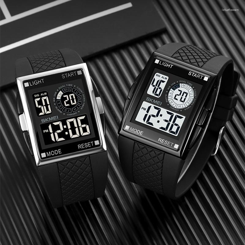 Armbandsur Skmei Men's Sports Digitala klockor Fashion Outdoor Military Watch for Men Electronic Clock Waterproof Chrono Reloj Hombre