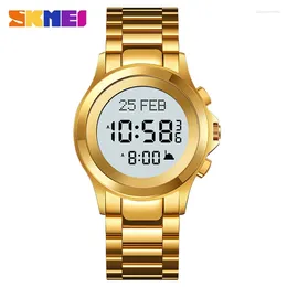 Wallwatches Skmei Muslim Azan Digital Watch LED Pantalla de luz Sport HiJri Tiempo de peregrinación Recordatorio Qibla Dirección Función 2270