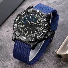 Polshorloges skmei nylon mannen kijkt waterdichte kwarts buiten vrije tijd sport horloge militaire mannelijke klok ademende band