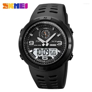 Horloges SKMEI Outdoor Sport Heren Elektronisch Horloge Dubbel Display Multi Functioneel Waterdicht Student Exploratie 1655