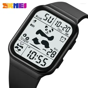 Montres-bracelets SKMEI Silicone Watch Band Date Affichage Timed Time WarningTime Semaine LED Night Light Hour 24 Preuve de l'eau 50M Mignon 2216