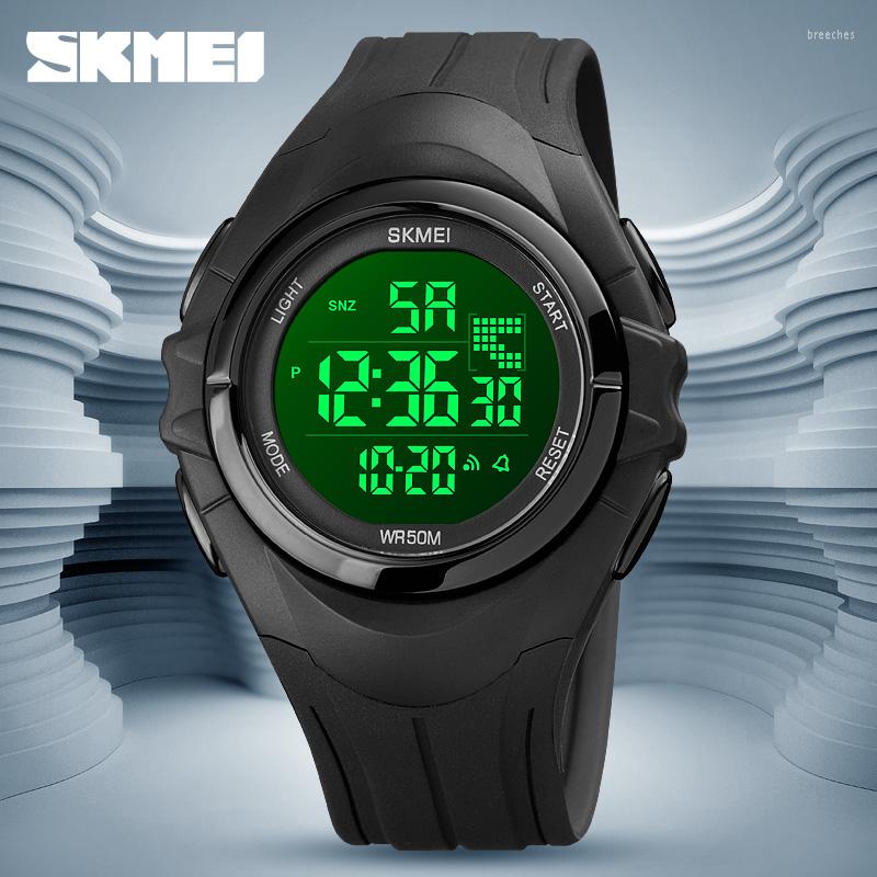 Relojes de pulsera SKMEI, Reloj deportivo Digital para Hombre, Reloj LED a la moda resistente al agua para Hombre, Reloj de pulsera electrónico con cronómetro de doble hora, Reloj para Hombre