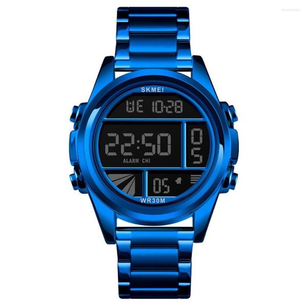 Relojes de pulsera SKMEI Sport Men Relojes de lujo Oro Reloj de pulsera digital Cronógrafo impermeable Pantalla luminosa Moda Casual Reloj electrónico