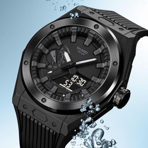 Horloges SKMEI Trend Pioneer Horloge met drie tijdsweergave Hiërarchie Wijzerplaat LED Lichtgevend Waterdicht Informeel Buitensporten Elektronisch 2103