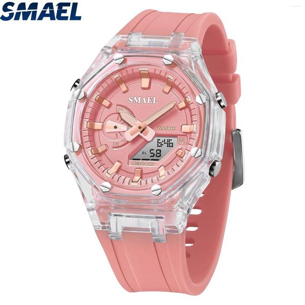 Montre-bracelets Smael 8088 Women Digital Watchs Fashion Sports Fashion Afficher la montre rose LED LED Mouvement électronique Mouvement bracelet pour les cadeaux de filles