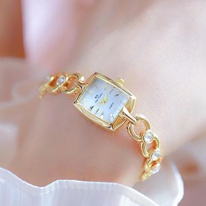 Montres-bracelets petit cadran Bracelet montre pour femmes étanche or argent carré Quartz dames montres-bracelets 2023