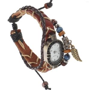Horloges Kleine wijzerplaat band horloge kralen armband Vintage horloges voor dames polshorloge