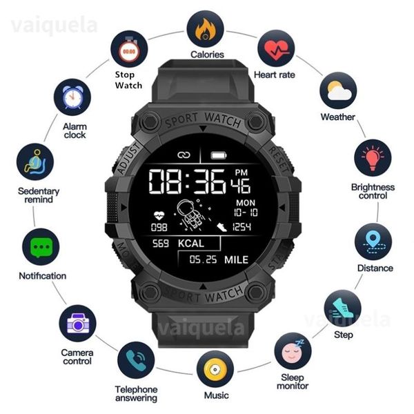 Relojes de pulsera Relojes inteligentes Hombres Mujeres Bluetooth Smartwatch Pulsera táctil Fitness conectado para IOS AndroidWristwatches