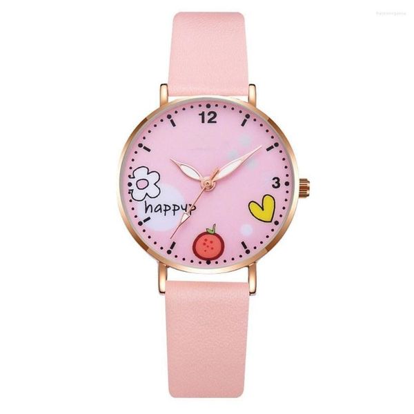 Montres-bracelets SMVPFashion mignon femmes décontracté ceinture en cuir montres Simple été dames cadran rond Quartz robe horloge