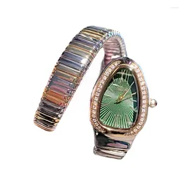 Horloges Snake Armband Horloge Dames 2024 Kleine Groene Dames Niche Luxe Snakehead