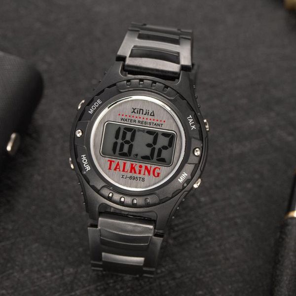 Montre-bracelets en espagnol Talking Watch Digital Electronic Sports Wrist Watches 695-TS