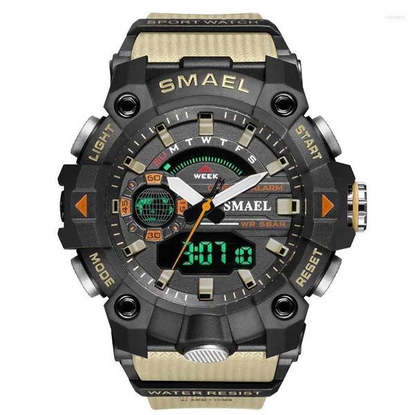 Relojes de pulsera Reloj deportivo para hombres Militar 50M Reloj de pulsera impermeable Cronómetro Alarma LED Luz Reloj digital Reloj Hombre