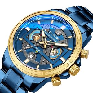 Horloges Sporthorloges voor Mannen 2022 Fashion Quartz Big Clock Top Military Full Steel Waterdichte Chronograph-polshorloge