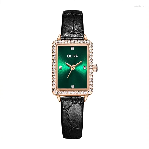 Wallwatches Square Dial Diamond Watch for Women Lucky Girl Relojes para Dama Damas Regalo Hope Faith