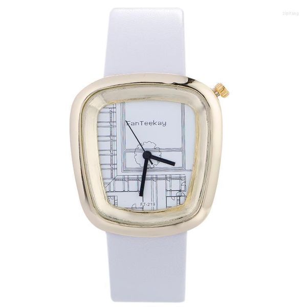 Relojes de pulsera con carcasa cuadrada 88 para mujer, exquisitos relojes de cuarzo para mujer, reloj femenino de cuero resistente al agua Montre Femme