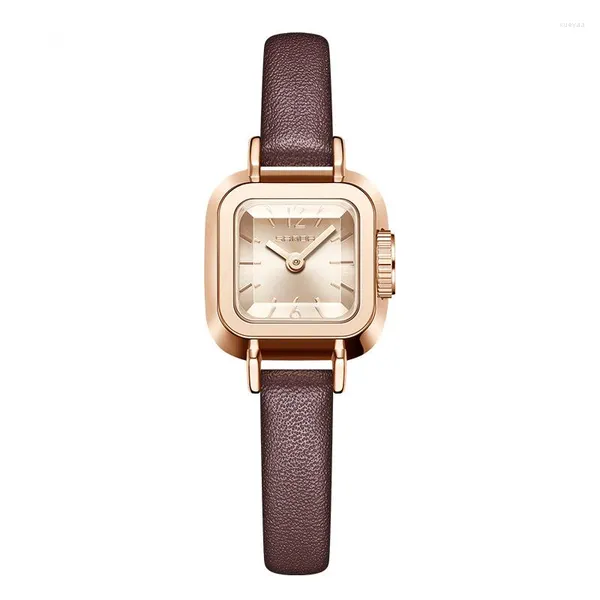 Relojes de pulsera Cuadrado Pequeño Dial Relojes de cuarzo para mujer Impermeable De moda Casual Simple Exquisito para