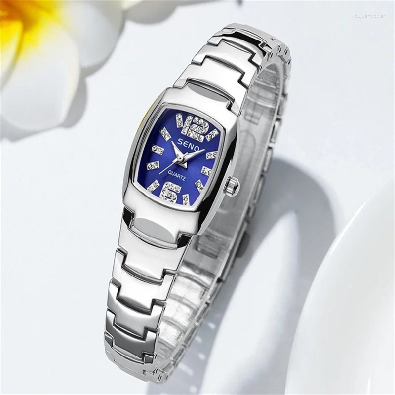 Montres-bracelets Montre carrée Femme Étudiant Tendance Tempérament Dames Quartz Ins Wind 2024 Diamant