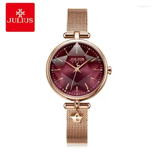 Wallwatches Star Julius Lady Women's Watch Miyota Fashion Hours Pulsera de acero inoxidable Reloj Caja de regalo de cumpleaños para niñas