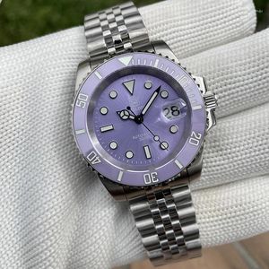 Montre-bracelets Steeldive Men Automatic Watch 41 mm Purple Mechanical Wristwatch Diver 300m étanche C3 C3 Sapphire Luminal NH35 Céramique