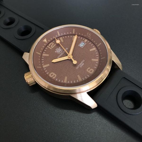 Relojes de pulsera STEELDIVE SD1949S 42MM zafiro luminoso CUSN8 caja de bronce esfera de cobre Japón NH35 movimiento automático muñeca de buceo para hombres