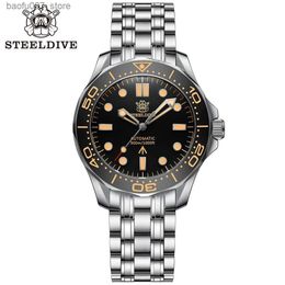 Mujeres de pulsera Steeldive SD1957 Acero 42 mm Vintage Ceramic Bisel 200m NH35 luminoso zafiro Vidrst Automatic Men Dive Reloj