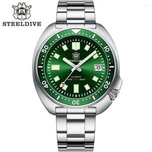 Polshorloges Steeldive SD1970 Heren 200m duiken horloges Japan NH35 Mechanische beweging Sapphire Super bule Luminous roestvrijstalen klok