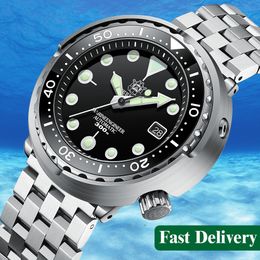 Horloges STEELDIVE SD1975 heren automatische horloges heren duikhorloge 300m waterdicht mechanisch polshorloge C3 lichtgevende klok saffier spiegel 230724