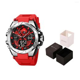 Wallwatches Stryve Men's Watch Fashion Diseño de calavera Digital-Analog Dual Display Watches Calendar Week Multifunción S8008