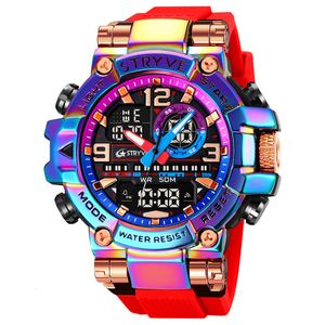 Horloges STRYVE Horloge voor Heren Hoge Kwaliteit DigitalAnalog Dual Beweging 5ATM Waterdichte Horloges Mode Sport 8025 230724