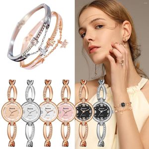 Horloges Student Academische Stijl Quartz Horloge Voor Dames Mode Diamanten Vrouwelijke Armband (Met Armband) Rustige Luxe