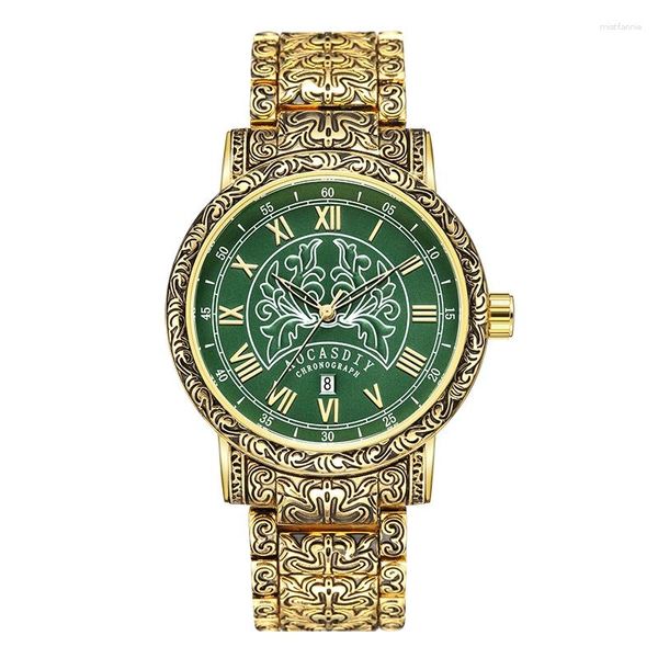 Montres-bracelets Style rétro luxe circulaire montre pour hommes modèle classique vie étanche Joker cadran quartz