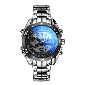 STYRVE Merk Heren Sporthorloge 50M Waterdicht Roestvrij Staal Luxe Japan 2035 Beweging Quartz Digitale Horloges Montre Homme