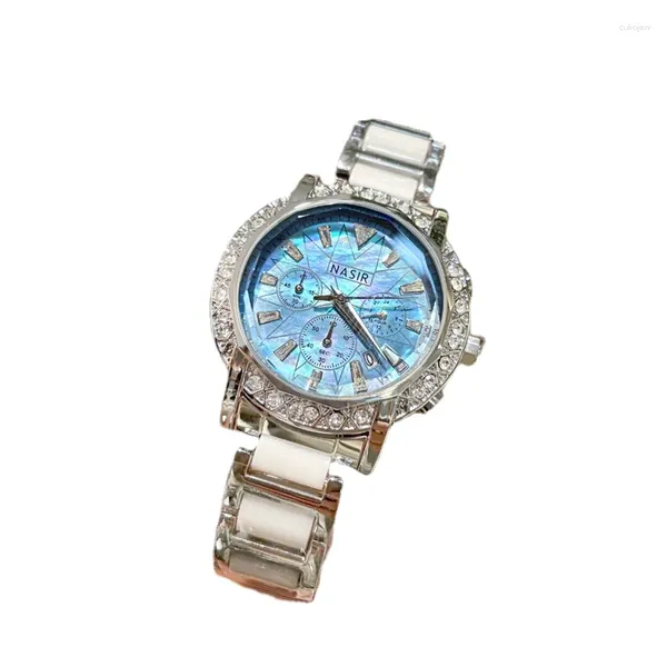 Relojes de pulsera Sun Moon Stars y relojes para mujeres Cerámica Pequeño Lujo Completo Diamante Reloj de mujer Profesional